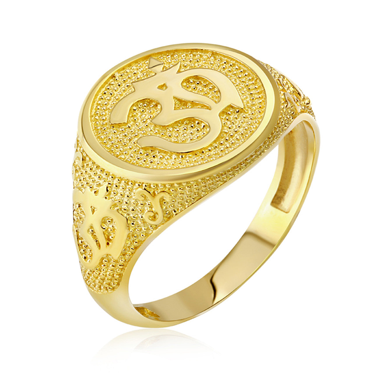 Gold Om Symbol Harmony Men's Ring (Available in Yellow/Rose/White Gold)