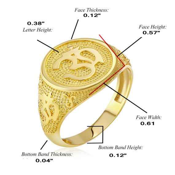 Gold Om Symbol Harmony Men's Ring (Available in Yellow/Rose/White Gold)