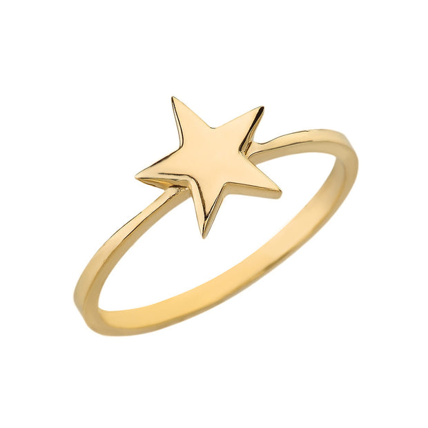 Gold Star Shape Ring (Available in Yellow/Rose/White Gold)
