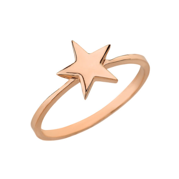 Gold Star Shape Ring (Available in Yellow/Rose/White Gold)