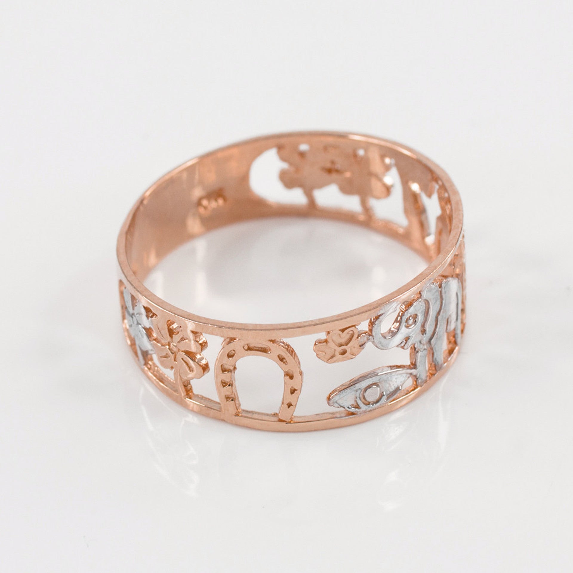 Two-tone Gold Lucky Ring(Available in Yellow/Rose/White)