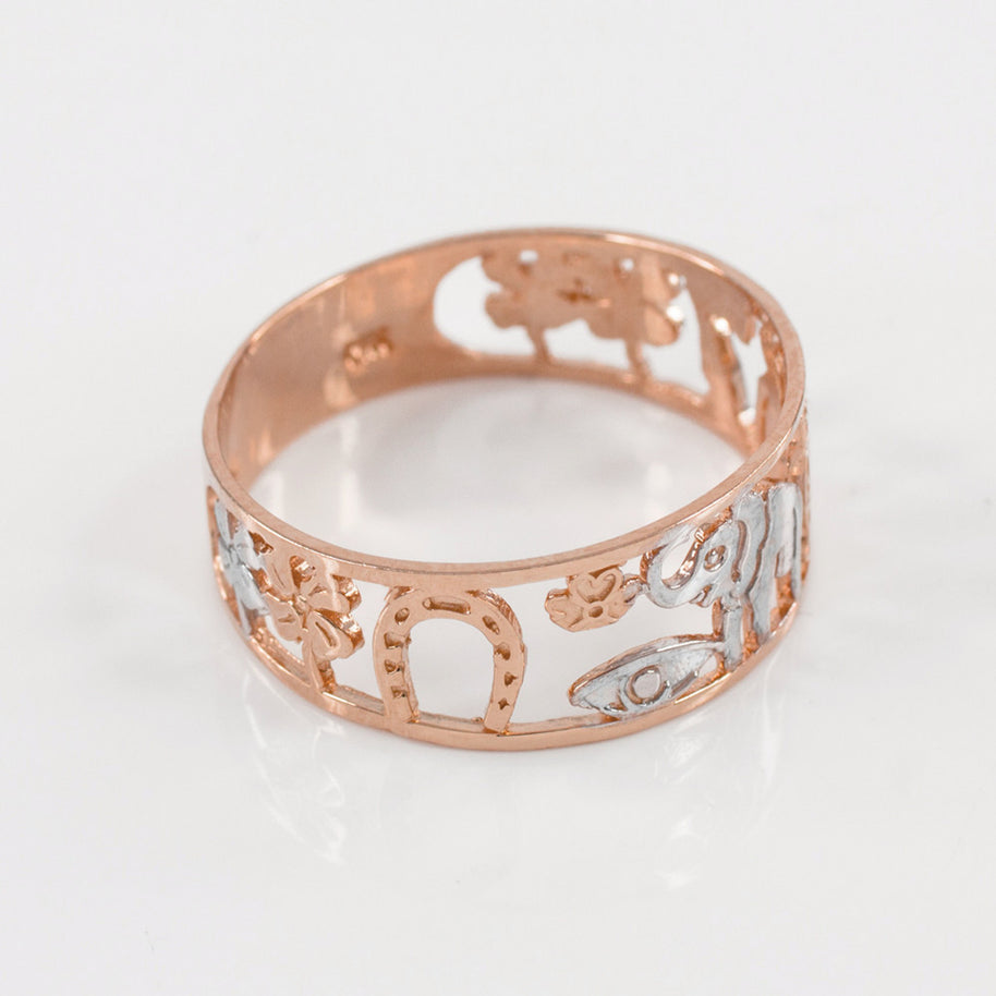 Two-tone Gold Lucky Ring(Available in Yellow/Rose/White)