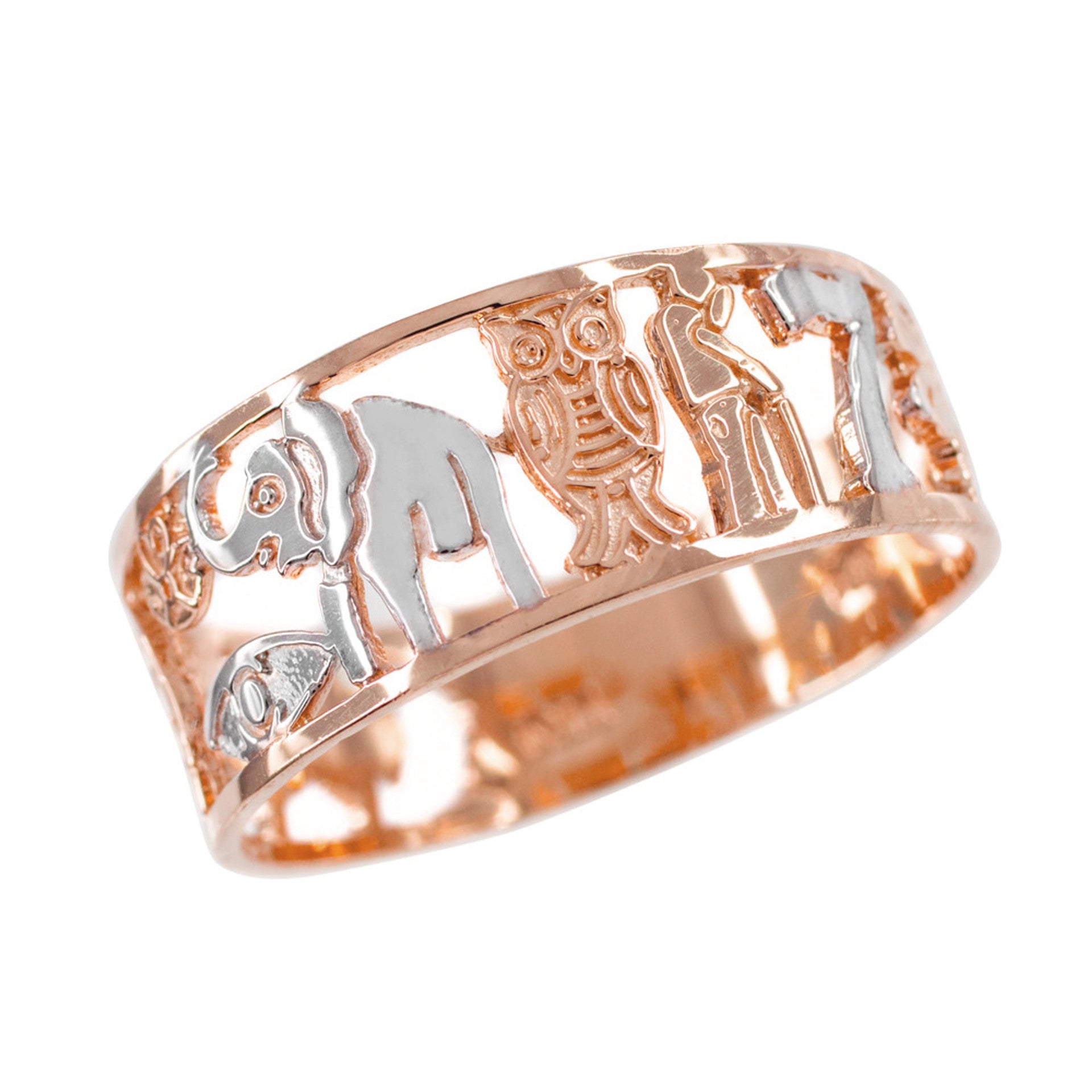 Two-tone Gold Lucky Ring(Available in Yellow/Rose/White)