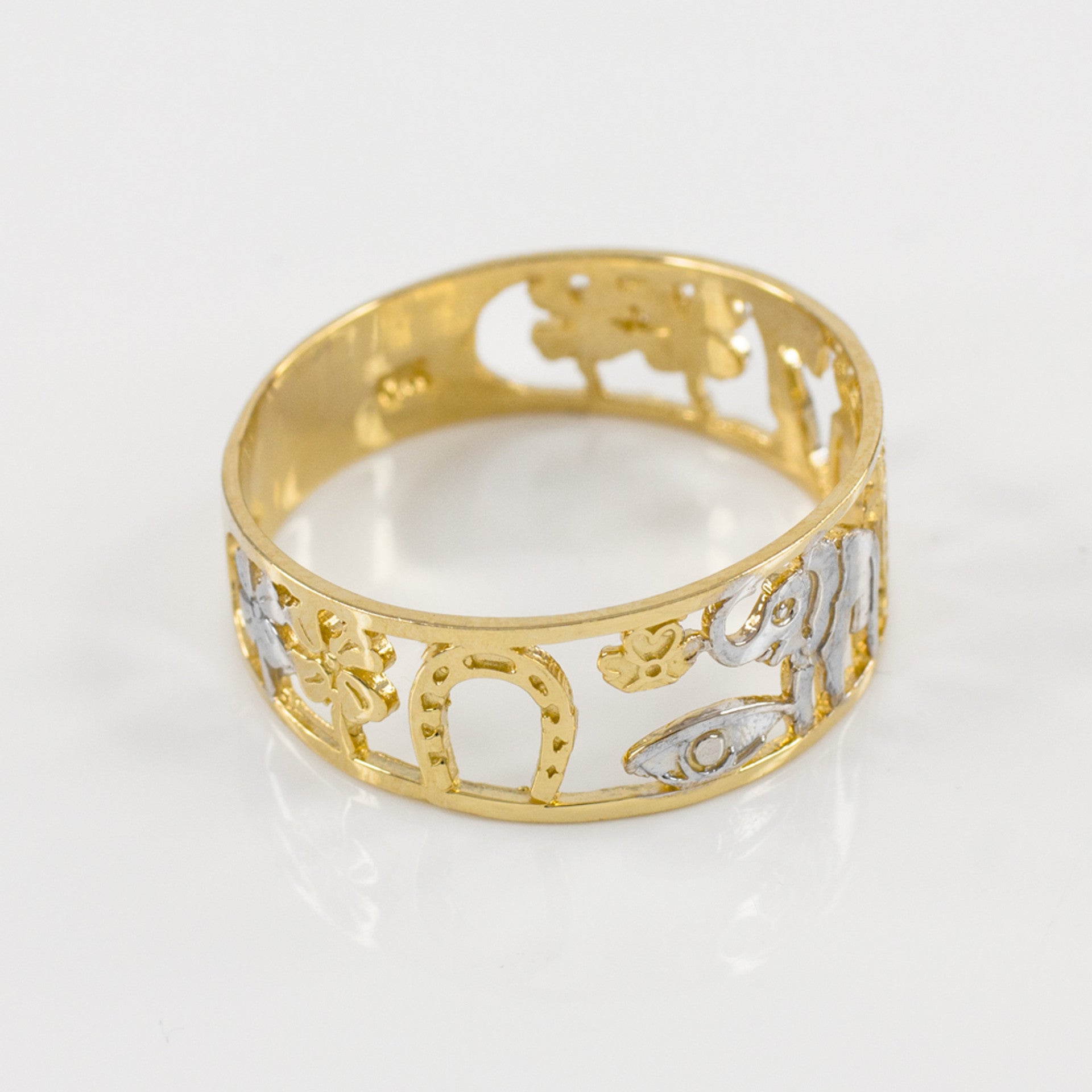 Two-tone Gold Lucky Ring(Available in Yellow/Rose/White)