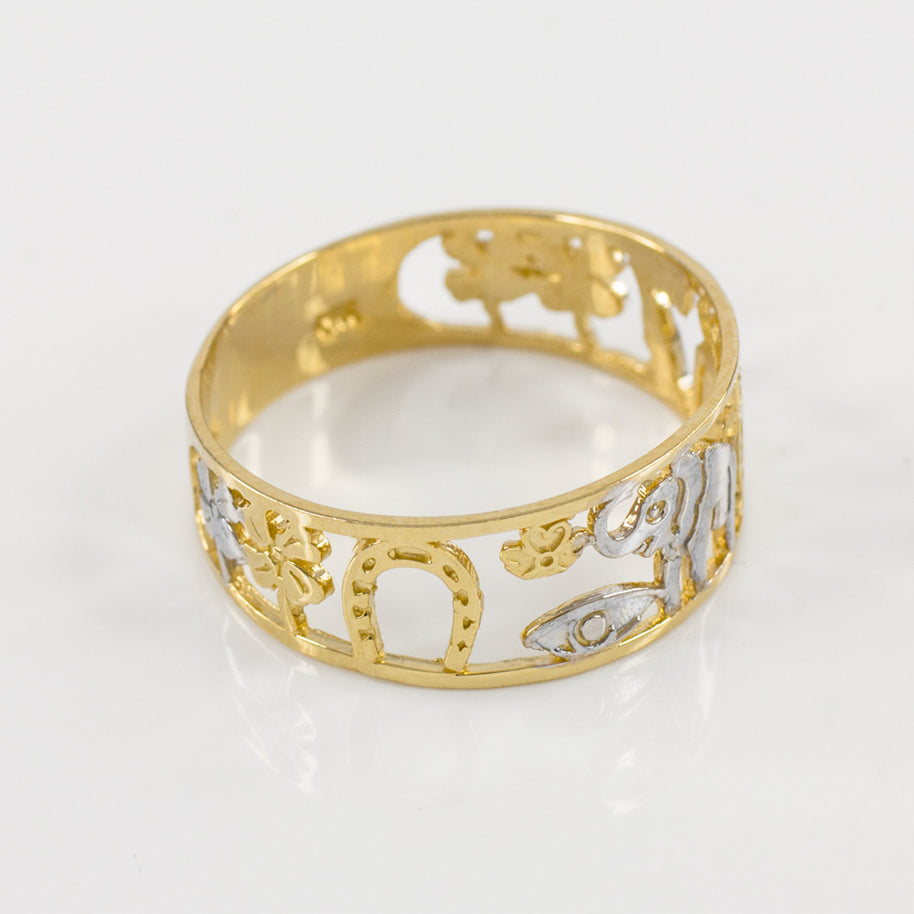 Two-tone Gold Lucky Ring(Available in Yellow/Rose/White)