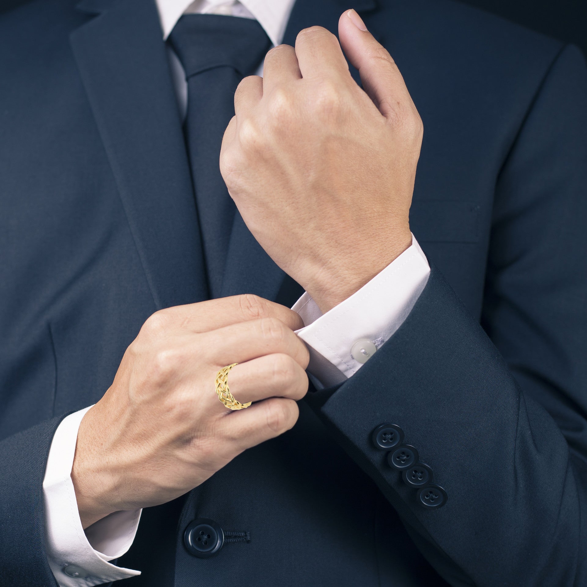 Gold Trinity Knot His Ring (Available in Yellow/Rose/White Gold)