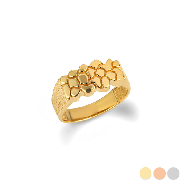 Gold Men's Nugget Band Ring (Available in Yellow/Rose/White Gold)