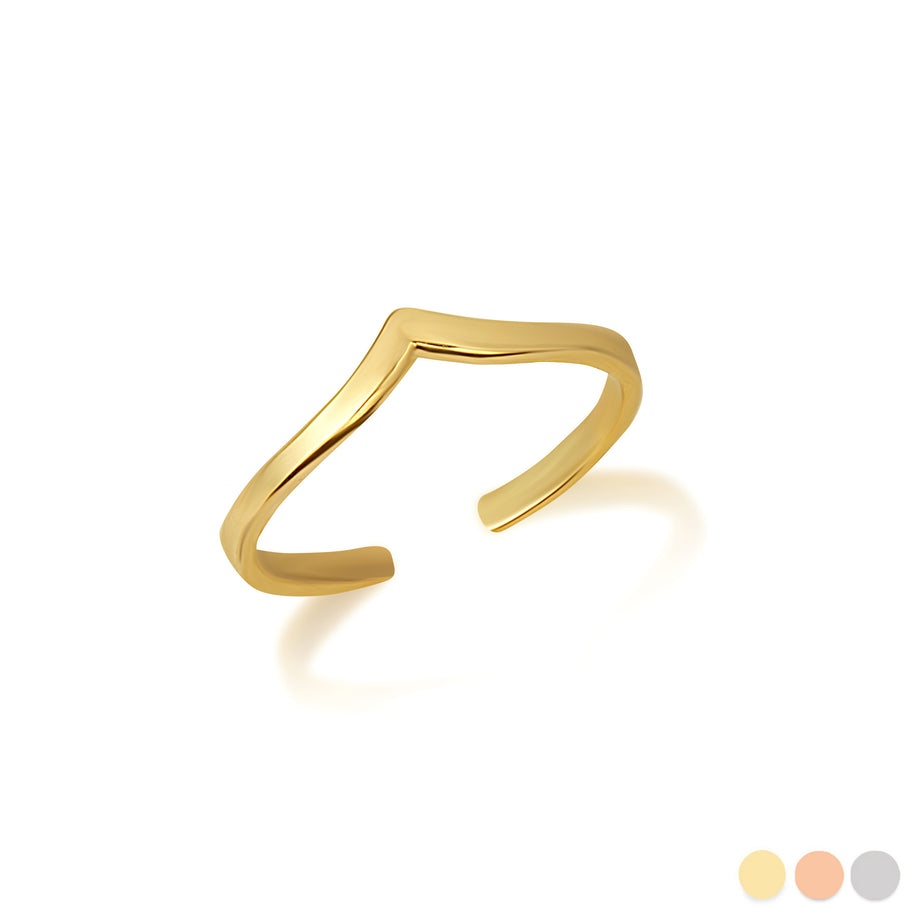 Gold Chevron Wishbone Toe Ring (Available in Yellow/Rose/White Gold)