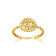 Gold Textured Lion Milgrain Statement Ring (Available in Yellow/Rose/White Gold)