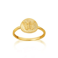 Gold Textured Butterfly Milgrain Statement Ring (Available in Yellow/Rose/White Gold)