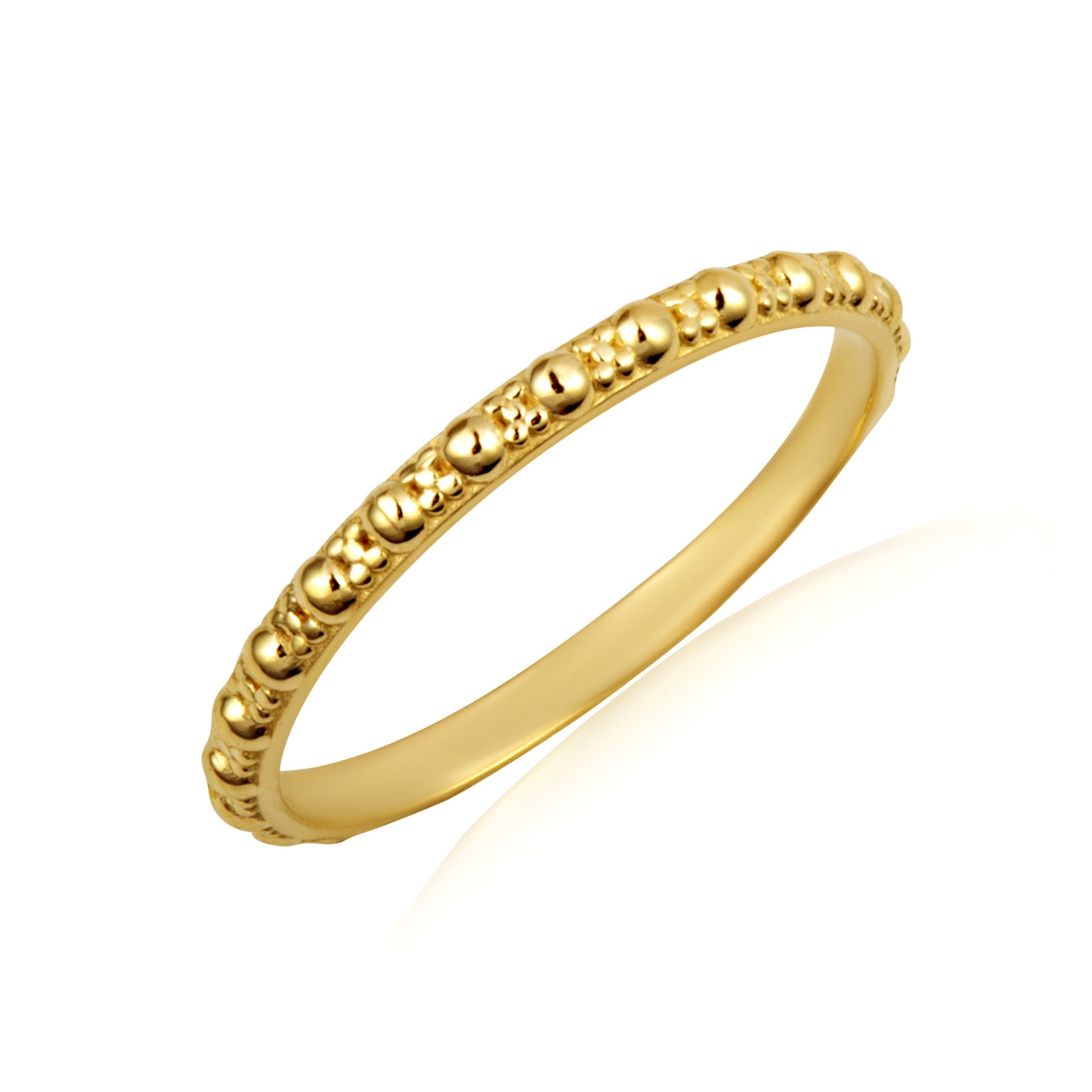 Gold Beaded Bubble Eternity Band Ring (Available in Yellow/Rose/White Gold)