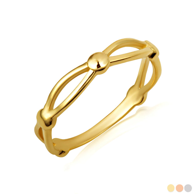 Gold Marquise and Round Eternity Band Ring (Available in Yellow/Rose/White Gold)