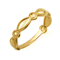 Gold Beaded Marquise and Circle Eternity Band Ring (Available in Yellow/Rose/White Gold)