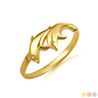 Gold Marine Dolphins Ring (Available in Yellow/Rose/White Gold)