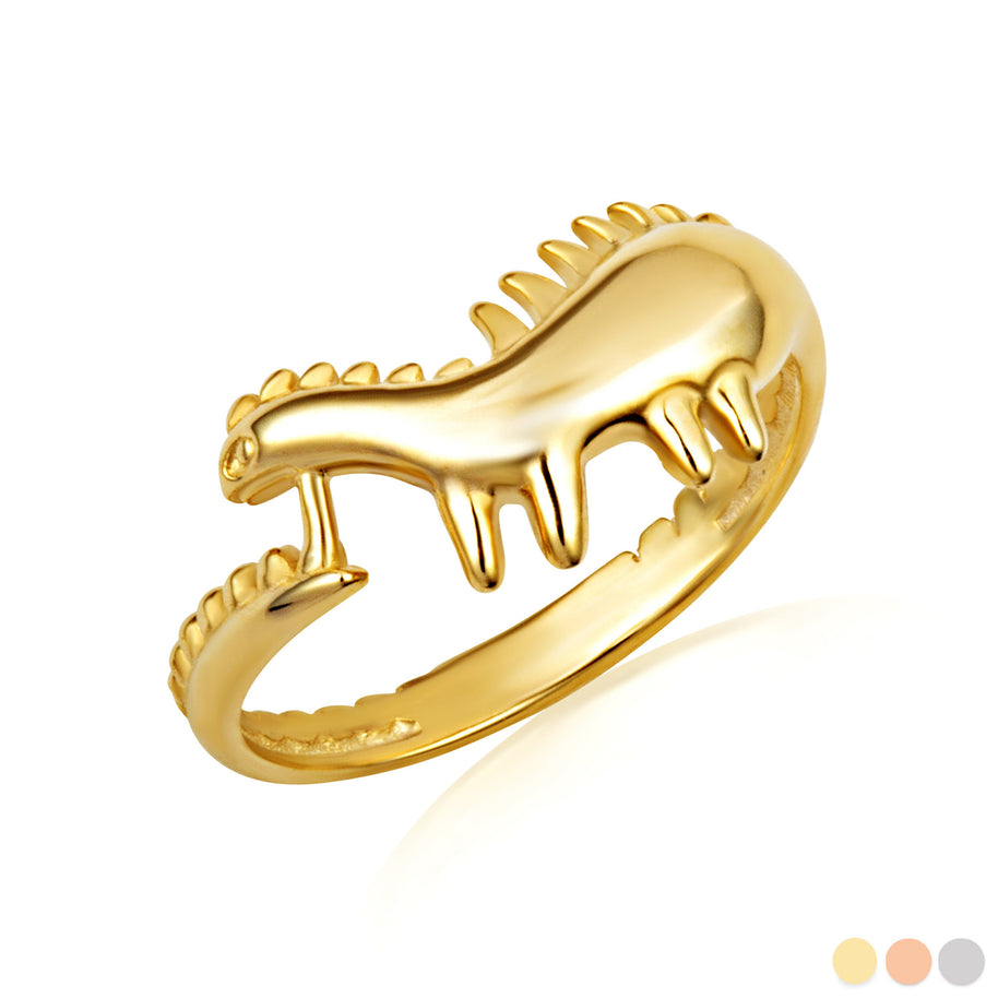Gold Dinosaur Stegosaurus Band Ring (Available in Yellow/Rose/White Gold)