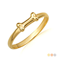 Gold Pet Dog Bone Ring (Available in Yellow/Rose/White Gold)