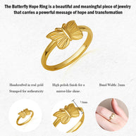 Gold Nature Butterfly Ring (Available in Yellow/Rose/White Gold)