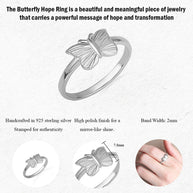 .925 Sterling Silver Nature Butterfly Ring