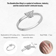 .925 Sterling Silver Bumble Bee Ring