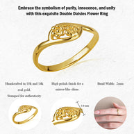 Gold Flower Daisy Band Ring (Available in Yellow/Rose/White Gold)