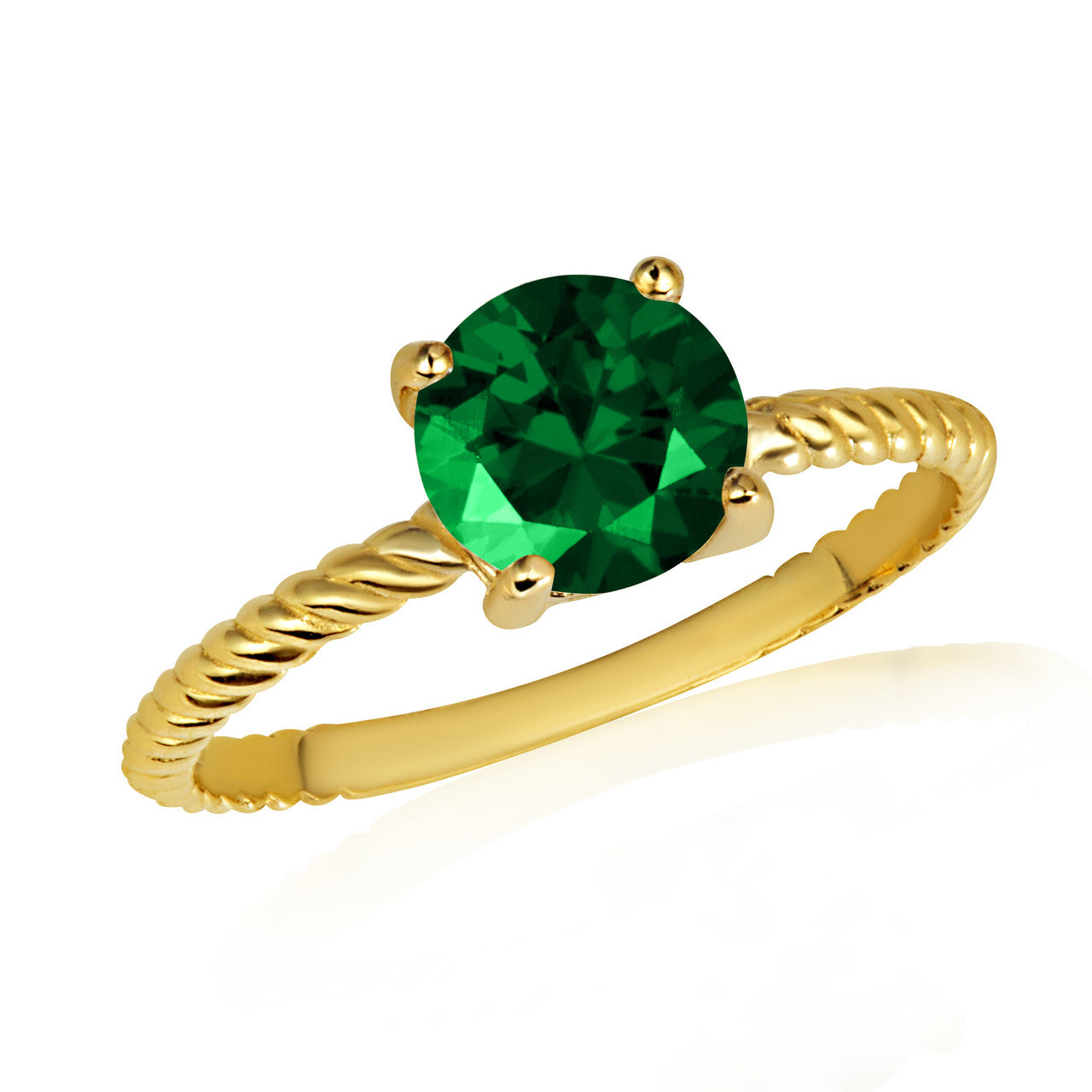 Gold Personalized Birthstone Rope Ring (Available in Yellow/Rose/White Gold)
