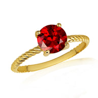 Gold Personalized Birthstone Rope Ring (Available in Yellow/Rose/White Gold)