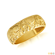 Gold Lucky Elephant Textured Band Ring (Available in Yellow/Rose/White Gold)