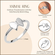 .925 Sterling Silver Butterfly Ring