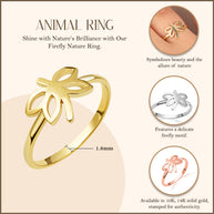 Solid Gold Firefly Ring (Available in Yellow/Rose/White Gold)
