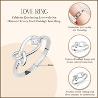 .925 Sterling Silver Cubic Zirconia Love Knot Ring