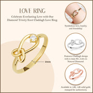Gold Diamond Love Knot Ring (Available in Yellow/Rose/White Gold)