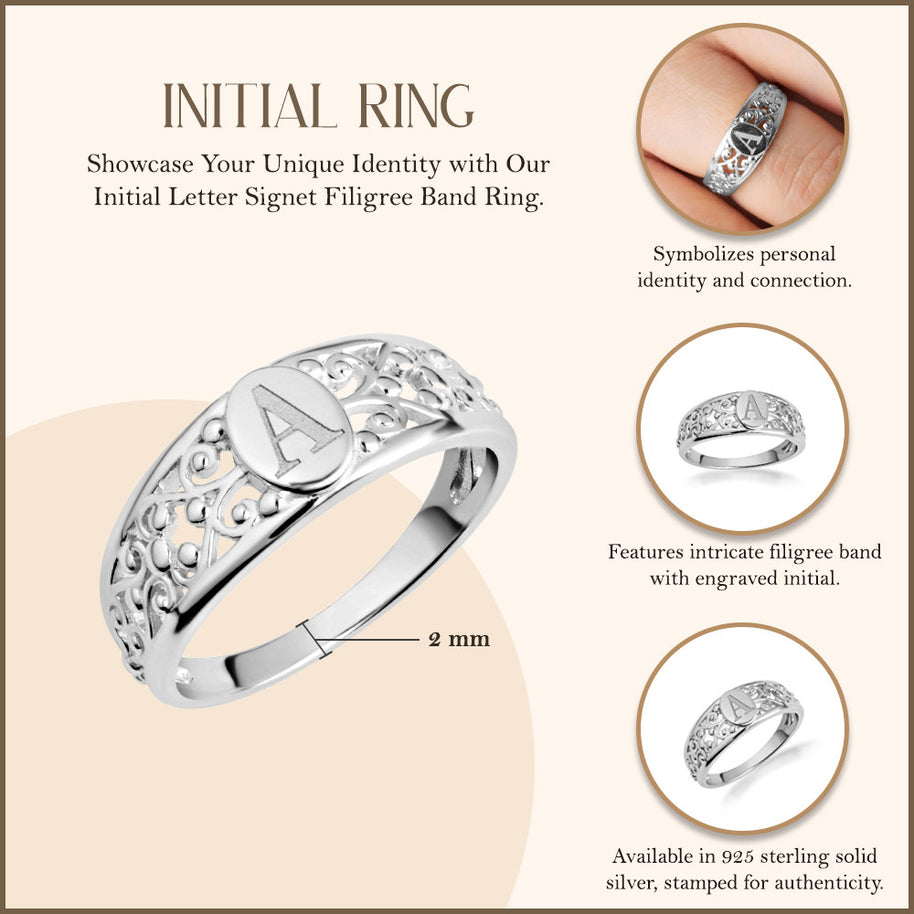 .925 Sterling Silver Personalized Letter 