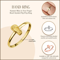 Gold Beach Sandals Flip-Flop Ring (Available in Yellow/Rose/White Gold)