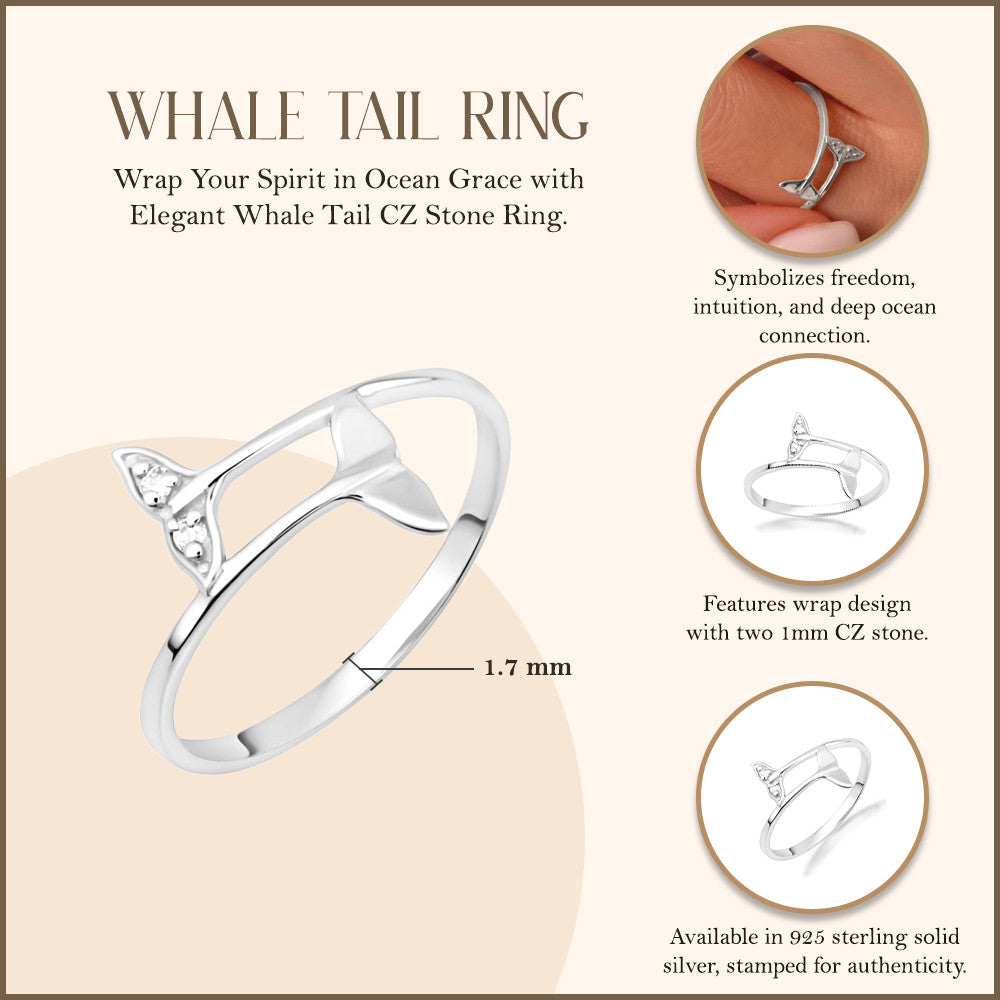Silver Whale Tail Wrap Ring