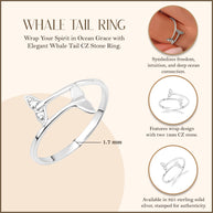 Silver Whale Tail Wrap Ring