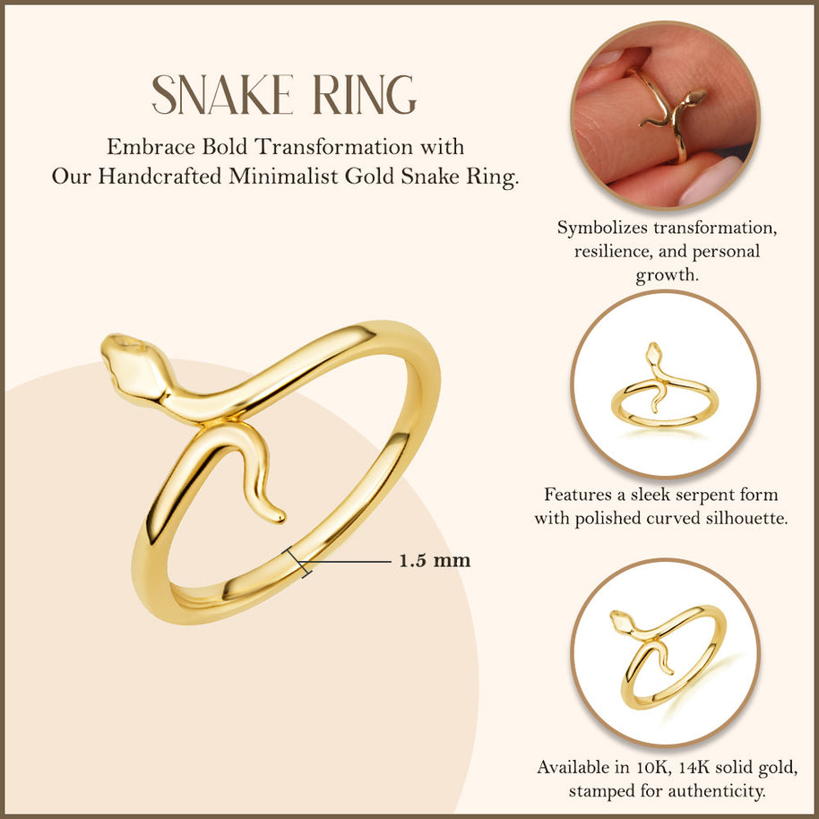 10K/14K Yellow Gold Snake Ring