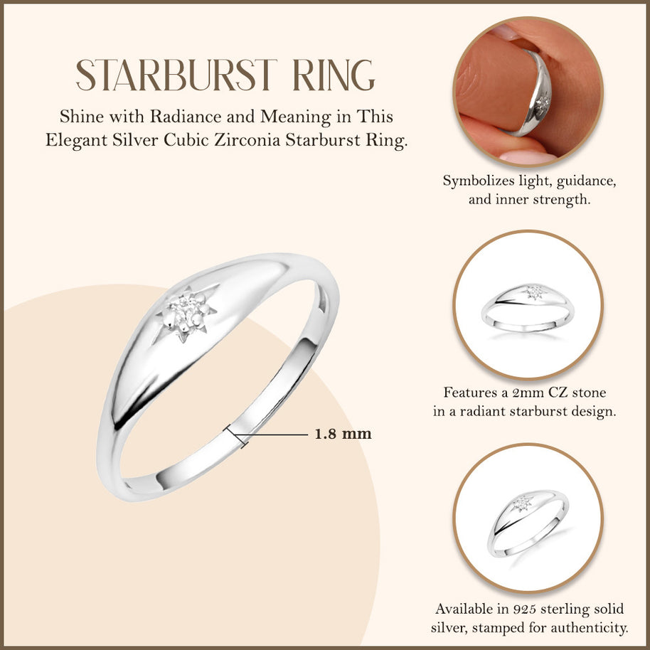 Silver Star Signet Ring