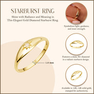 10K/14K Yellow Gold Diamond Star Ring