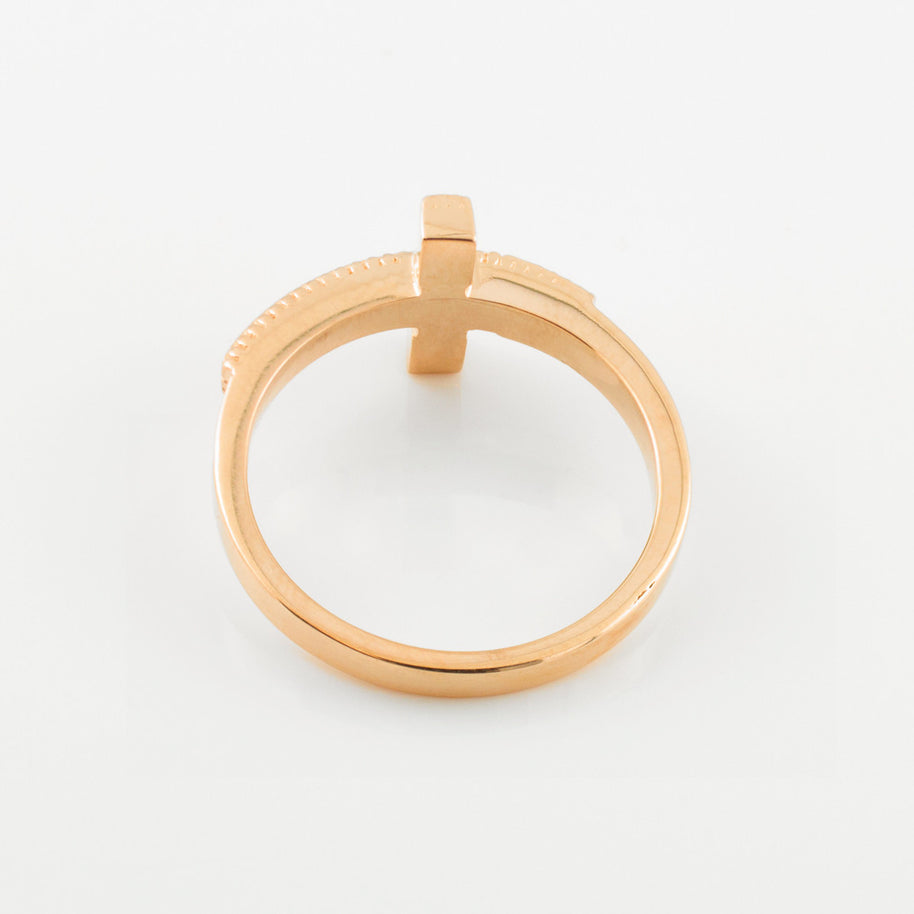 Solid Gold Sideways Cross Ring(Available in Yellow/Rose/White Gold)