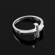 Two-Tone Solid Gold Sideways Cross RingSolid Gold Sideways Cross Ring(Available in Yellow/Rose/White Gold)