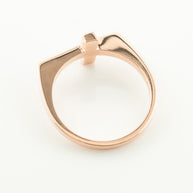 Solid Gold Flat Top Sideways Cross Ring ( Available in Yellow/Rose/White Gold)