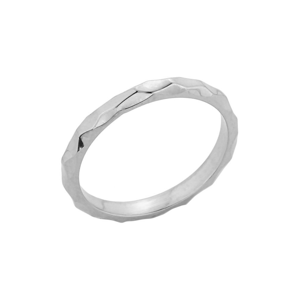 Sterling Silver Textured Spike Stackable Ring