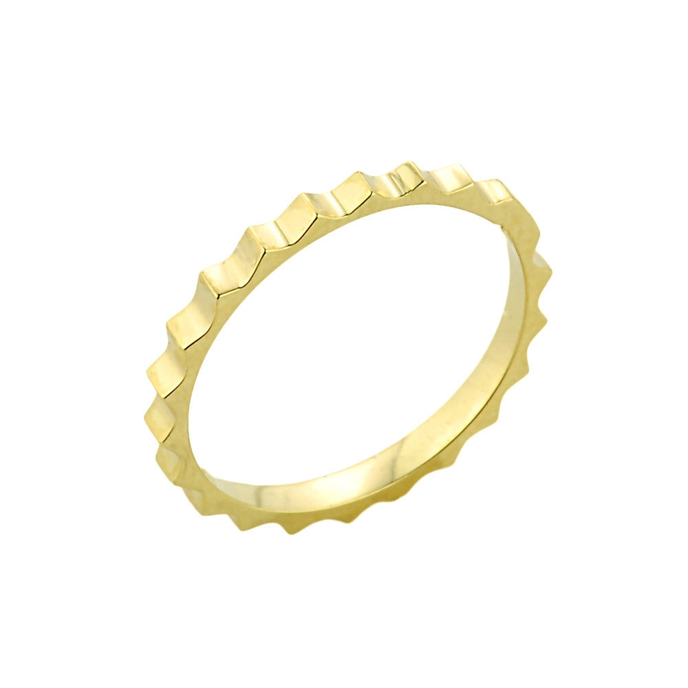 Solid Gold Spiked Knuckle Ring (Available in Yellow/Rose/White Gold)