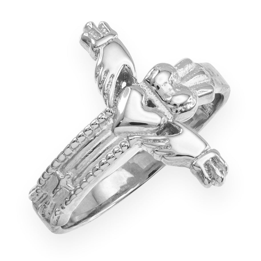 Sterling Silver Classic Claddagh Cross Ring