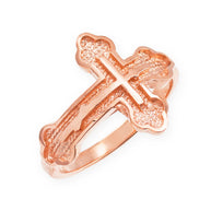 Gold Eastern Orthodox Cross Ring (Available Yellow/Rose/White Gold)