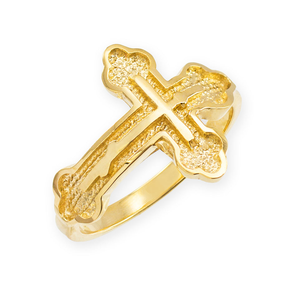 Gold Eastern Orthodox Cross Ring (Available Yellow/Rose/White Gold)