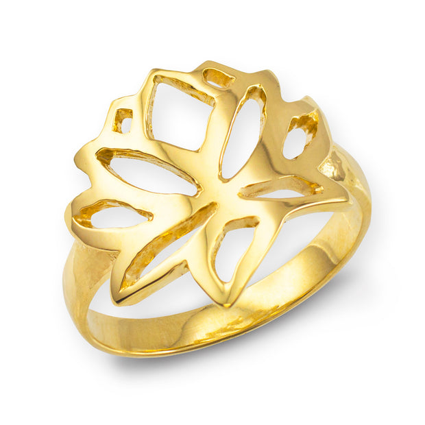 Gold Lotus Flower Ring (Available in Yellow/Rose/White Gold)