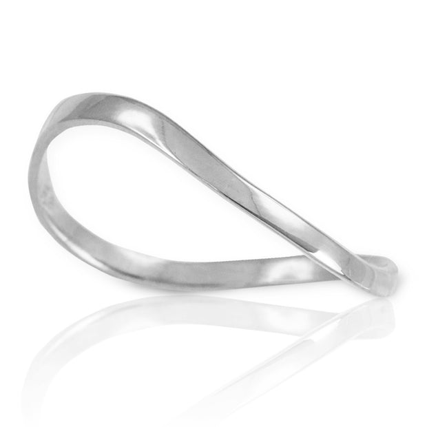 .925 Sterling Silver Wavy Band Ring