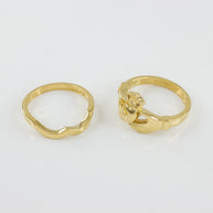 Gold Claddagh Heart Crown Wedding Band Ring Set (Available in Yellow/Rose/White Gold)