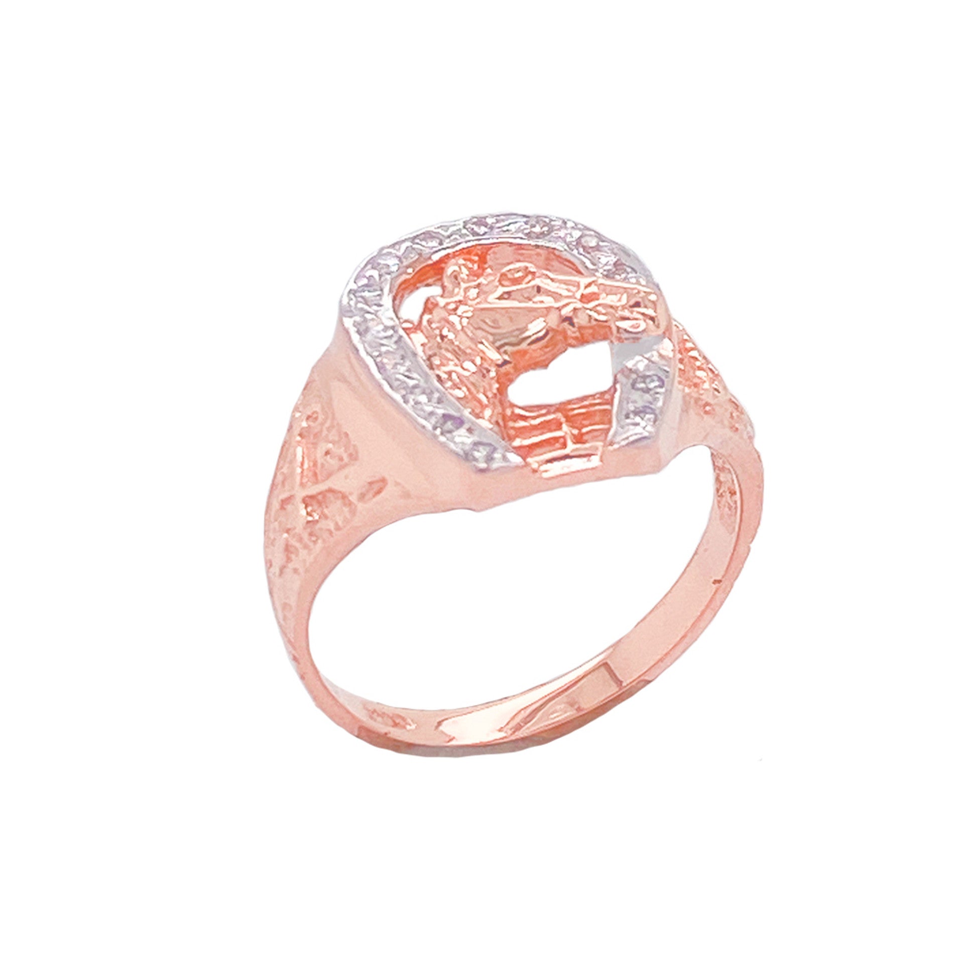 Gold Diamond Horseshoe Ring (Available in Yellow/Rose/White Gold)
